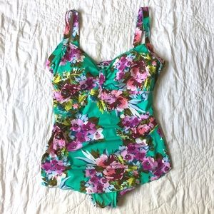 Maxine Of Hollywood Swimsuit  One Piece Floral